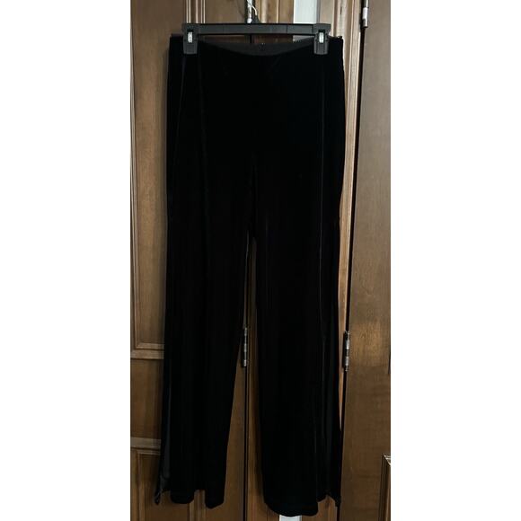 CDC Signature Collection Women's Small BLACK Velvety STRETCH Split Bell Bottoms - Picture 1 of 12